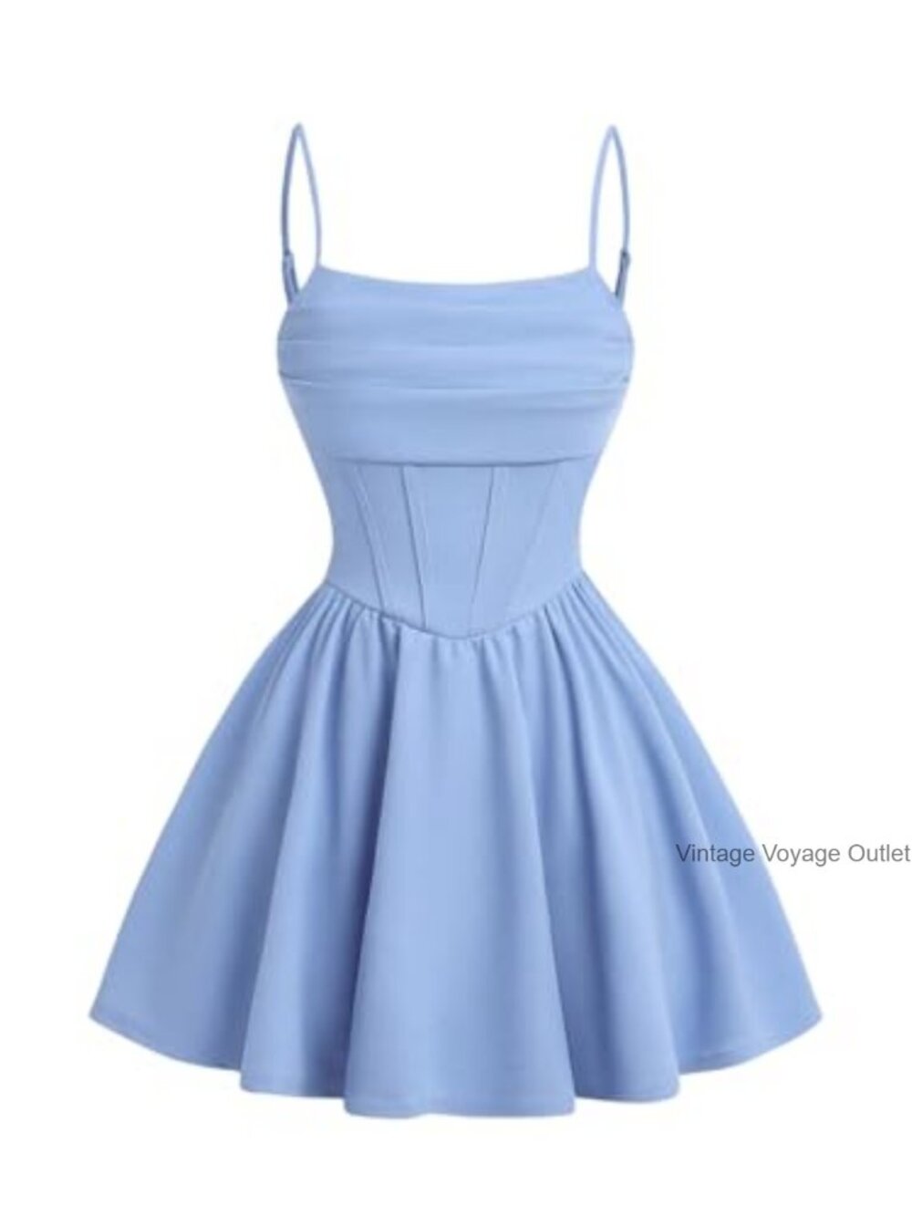 SHENHE Girl's Spaghetti Strap Corset Dress Pleated A Line Flare Cami Dress